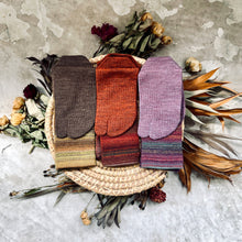 Load image into Gallery viewer, Merino Wool & Kasuri-Dyed Wool Tabi-Style Crew Socks (6.5-8.5)