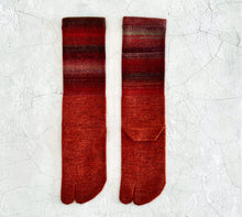 Load image into Gallery viewer, Merino Wool & Kasuri-Dyed Wool Tabi-Style Crew Socks (6.5-8.5)