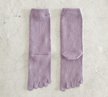 Load image into Gallery viewer, Luminous Silk 5Toe Crew Socks (4-6.5)