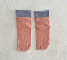 Load image into Gallery viewer, Organic Cotton Tabi-Style Layered Mid-Calf Socks (4-6.5)