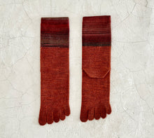 Load image into Gallery viewer, Merino Wool & Heather-Dyed Wool 5Toe Crew Socks (4-6.5)