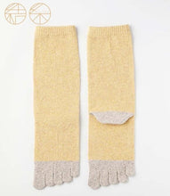 Load image into Gallery viewer, Silk Mélange 5Toe Crew Socks with Reinforced Toe & Heel (4-6.5)