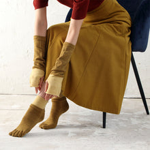 Load image into Gallery viewer, Merino Wool 5Toe Layered Short Socks (4-6.5)