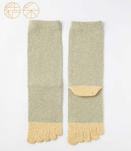 Load image into Gallery viewer, Silk Mélange 5Toe Crew Socks with Reinforced Toe & Heel (4-6.5)