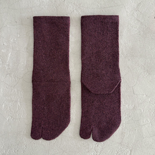 Load image into Gallery viewer, Silk Mélange Mix Tabi-Style Crew Socks (Size 6-8)