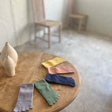 Load image into Gallery viewer, Organic Cotton 5Toe Plain Short Socks (4-6.5)