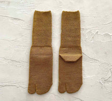 Load image into Gallery viewer, Merino Wool Rib Tabi-Style Crew Socks (4-6.5)