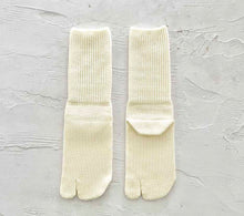 Load image into Gallery viewer, Merino Wool Rib Tabi-Style Crew Socks (4-6.5)