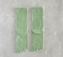 Load image into Gallery viewer, Silk Mélange  5Toe Crew Socks (4-6.5)
