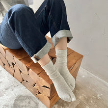 Load image into Gallery viewer, Silk Mélange Mix Tabi-Style Crew Socks (Size 4-6)
