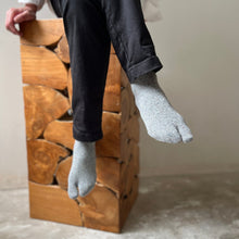Load image into Gallery viewer, Silk Mélange Mix Tabi-Style Crew Socks (Size 6-8)
